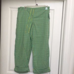 So Wear it Declare It Green & Purple Stripe Drawstring Pajama Bottom Junior L